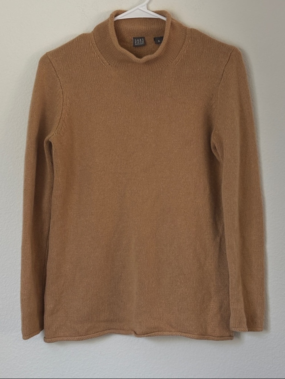 Saks Fifth Avenue Camel Mockneck Sweater